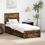  Krevetna konstrukcija Dimljeni hrast i srebrna 75 x 190 cm | shoptok.hr