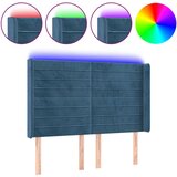 The Living Store led posteljno vzglavje temno modro 147x16x118/128 cm žamet - led vzglavje, (21487899) | Shoptok.si