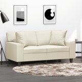  Dvosjed s ukrasnim jastucima Krem 120 cm od umjetne kože | shoptok.hr