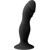 Silicone Pleaser Black Silicone Anal Dildo with Suction Cup