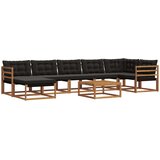  Set vanjskih sofa 22 pcs Prirodna i crna Čvrsto drvo akacije | shoptok.hr