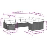 vidaXL 10-dijelni set vrtnih sofa s jastucima bež od poliratana | shoptok.hr