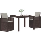  Vrtni set za objed s jastukom 3 pcs Smeđa i svijetlosiva PP | shoptok.hr