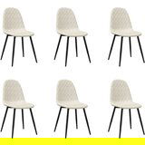 The Living Store jedilni stoli 6 kosov kremno bel žamet - Jedilni Stol, (21419517) | Shoptok.si