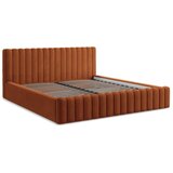Makamii Oblazinjena zakonska postelja s prostorom za shranjevanje z letvenim dnom 180x200 cm v barvi terakote Lemi – | Shoptok.si