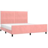 vidaXL Okvir za krevet s uzglavljem ružičasti 180x200 cm baršunasti | shoptok.hr