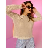 Sinsay Pamučni čipkasti pulover s izvezenim cvjetovima | shoptok.hr
