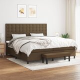 The Living Store Box spring postelja z vzmetnico temno rjav 200x200 cm blago - Box Spring Postelja, (21517455) Cene