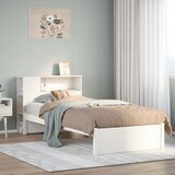 vidaXL Krevet s regalom za knjige bez madraca bijeli 90x190cm borovina Cijene