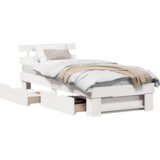 vidaXL krevetna konstrukcija s ladicama bijelo 90 x 190 cm borova drva | shoptok.hr