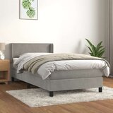 Box spring postelja z vzmetnico svetlo siva 80x200 cm žamet, (20726832) Cene