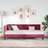  Kutni okvir kreveta Vinska crvena 100 cm x 200 cm Baršun | shoptok.hr
