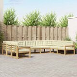  Set vanjskih sofa s jastukom 9 pcs Bijela i krem | Eponuda.com