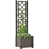 vidaXL Vrtno cvetlično korito z oporno mrežo 43x43x142 cm PP antracit Cene