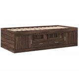  The Living Store Dnevna postelja s predali rjavi hrast 100x200 cm inženirski les - Dnevna Postelja, (21450586) | Shoptok.si