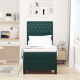 vidaXL Box Spring Krevet s Madracem Tamno Zelena 80x200 cm Baršun | shoptok.hr