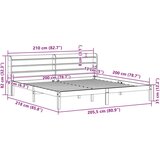 vidaXL Posteljni okvir z vzglavjem voščeno rjava 200x200 cm borovina | Shoptok.si