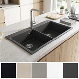  Sudoper s dvostrukom posudom Granite 86 x 51 x 30 cm Grafitna Slike