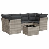 Maison Chic Seti vrtnega pohištva - Vrtna garnitura - Vrtni pohištvo set 7-delna z blazinami siv poli ratan, (21803228) | Shoptok.si