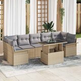  Sjedeća garnitura za vrt 8 kom. Bež [Sintetički]: Poli Ratan 289 x 132,5 x 85 cm | Shoptok.si
