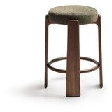 Kave Home Zelena/u tamnoj prirodnoj boji barska stolica od čvrste jeseni (visine sjedala 75 cm) Granite – | shoptok.hr