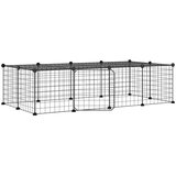  Ograda za hišne ljubljenčke z 20 paneli črna 35x35 cm jeklo, (20802331) | Shoptok.si