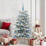 vidaXL Umetno Zložljivo Božično Drevo Bela 150 cm PE in PVC | Shoptok.si
