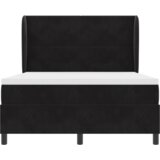 vidaXL Krevet s čvrstim uzglavljem i madracem Crni 140x200 cm Baršun | shoptok.hr