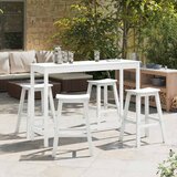  Set bar stolova za vrt 4 pcs Bijelo HDPE | shoptok.hr