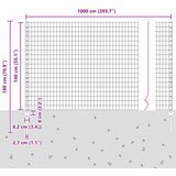 vidaXL Euro ograja s 5 U stebrički Zelena 1.4x10 m Jeklo | Shoptok.si