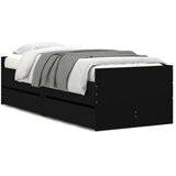  Okvir kreveta s ladicama crni 75 x 190 cm konstruirano drvo | shoptok.hr