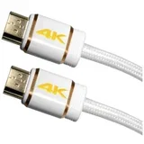 HDMI priključni kabel HDMI A utikač, HDMI A utikač 3.00 m bijela C 216-3 L Ultra HD (4K) HDMI HDMI kabel