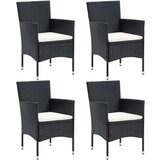 vidaXL 5-dijelni vrtni blagovaonski set od poliratana s jastucima crni | shoptok.hr