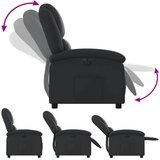  Električni naslonjač od prave kože crni | shoptok.hr