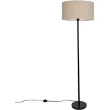 QAZQA Moderne vloerlamp zwart met beige bouclé kap 50cm - Simplo Cene