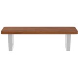  Zidna polica za umivaonik od čelika i masivne hrastovine Smeđa 60 x 40 x 2.5 cm | shoptok.hr