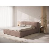 Micadoni Svijetlo ružičasti tapecirani bračni krevet s prostorom za odlaganje s podnicom 160x200 cm Simon – | shoptok.hr