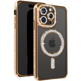 AVIZAR diamond case za iphone 15 pro max zaščita magsafe contour strass, zlata, (5000011307) | Shoptok.si