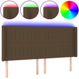  LED uzglavlje tamnosmeđe 183x16x118/128 cm od tkanine | shoptok.hr