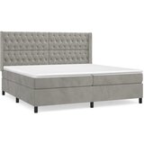 The Living Store Box spring postelja z vzmetnico svetlo siva 200x200 cm žamet - Box Spring Postelja, (21491737) | Shoptok.si