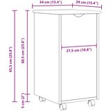  Mobilni ormar Smeđa 34 x 39 x 65,5 cm Čvrsto borovo drvo | shoptok.hr