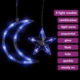  Vilinska svjetla zvijezde i mjeseci s daljinskim 138 LED plava | shoptok.hr