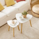 SoBuy komplet dveh konzolnih mizic v beli barvi v skandinavskem slogu, (20814857) | Shoptok.si