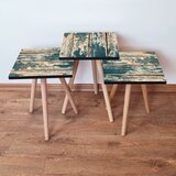 Hanah home 3Shp5 - Green GreenBeige Nesting Table (3 Pieces) | ePonuda.com