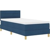 Box Postelja z vzmetnico z vzmetnico Modra 100 x 200 cm blago | Shoptok.si