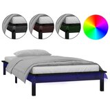  LED okvir kreveta crni 75 x 190 cm mali od masivnog drva | Eponuda.ba