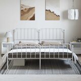 Metalni okvir kreveta uzglavlje i podnožje bijeli 193 x 203 cm | shoptok.hr