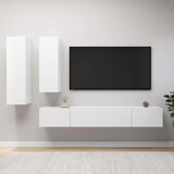 The Living Store Komplet TV omaric 4-delni bela inženirski les - Komplet TV Omaric, (21429836) Cene