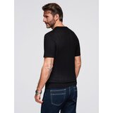 Ombre Men's openwork polo shirt with zipper at neckline - black | shoptok.hr