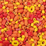 Playbox Drvene perle za kuhanje u žutim i crvenim bojama, mješoviti set od 250g. | shoptok.hr
